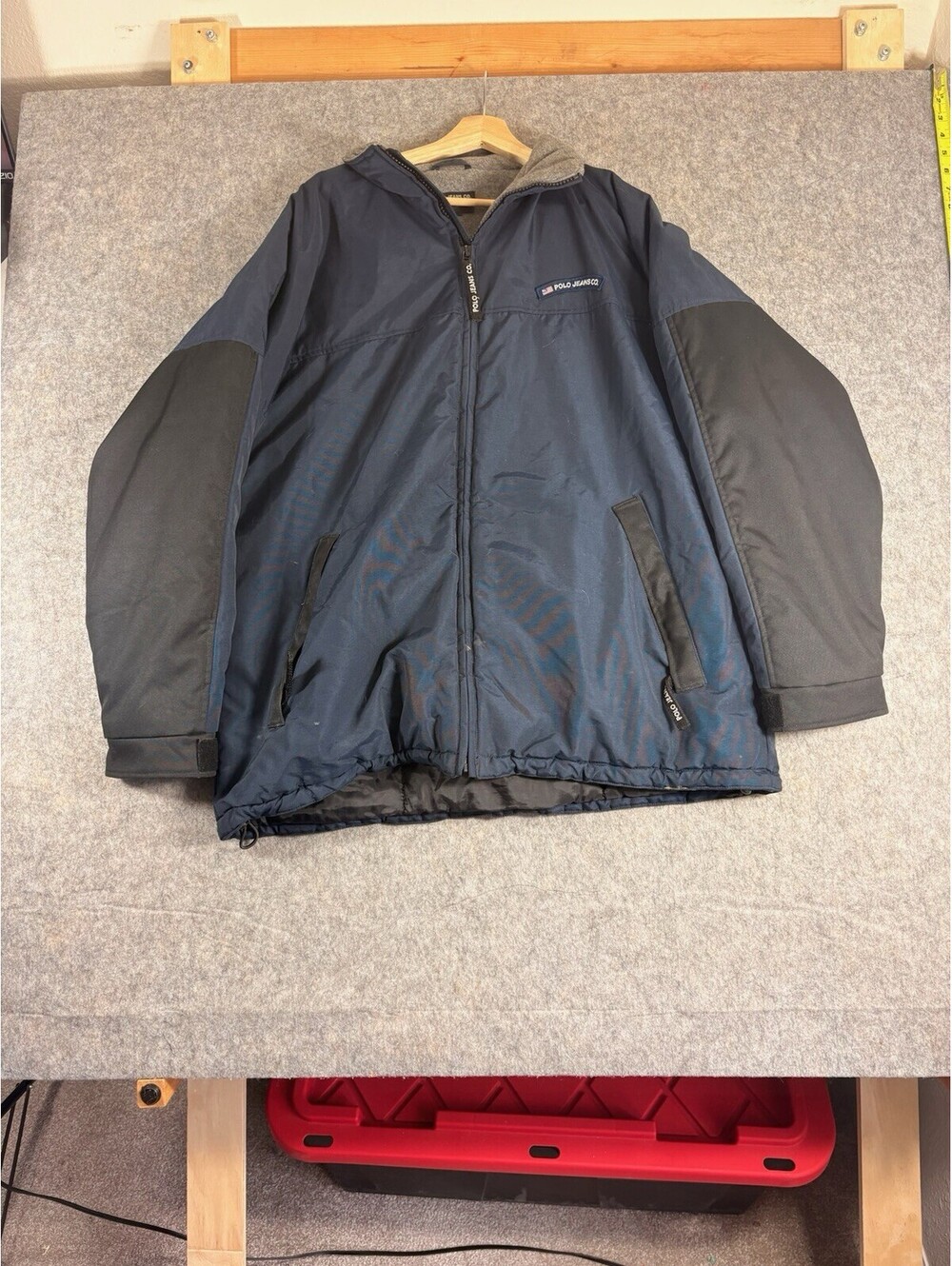 Vintage Polo Jeans Co Ralph Lauren Men's Blue Nylon Winter Jacket XL